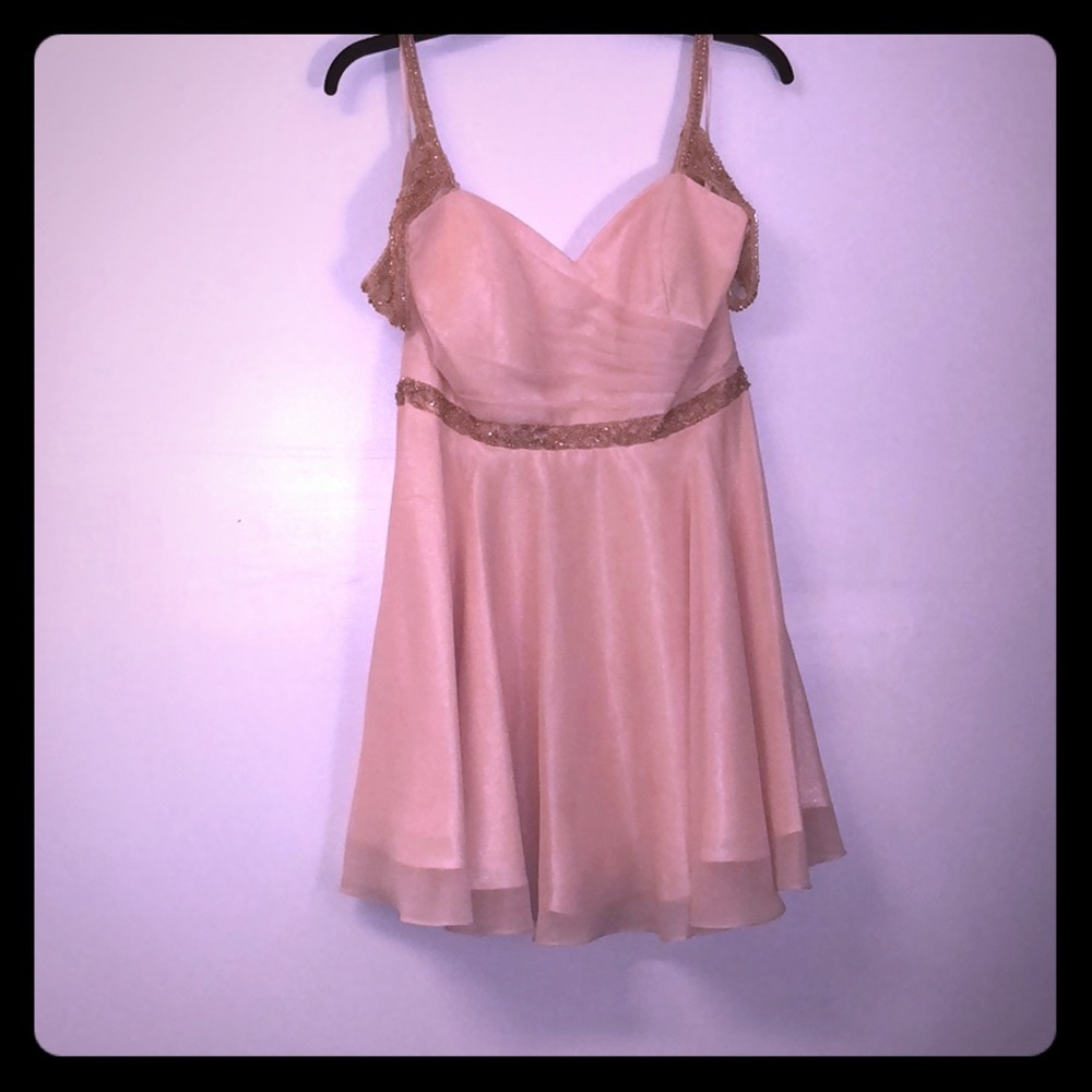 Pink and gold elegant dress.